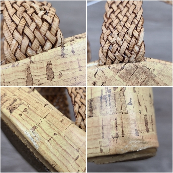 Stepps Tan Woven Strap Wedge Sandals - Picture 16 of 17